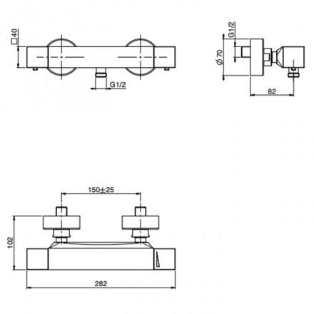 смеситель для душа fima carlo frattini fimatherm f4245/1cr с термостатом