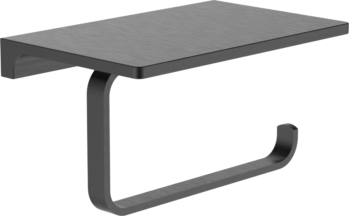 Держатель туалетной бумаги Wonzon & Woghand WW-9126-GM темный графит, с полкой