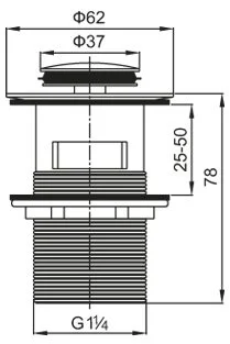 донный клапан belbagno с системой клик-клак с переливом bb-pcu-06-crm