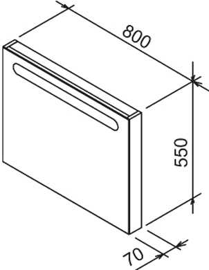 зеркало 80 см ravak classic x000000309 береза