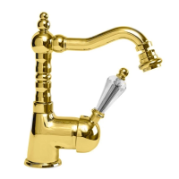 Смеситель Cezares Vintage VINTAGE-BSM2-03/24-Sw для биде, с донным клапаном, золото 24 карата