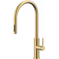 Смеситель для кухни Paulmark Senso Se215180-LG сенсорный, с выдвижным изливом, светлое золото