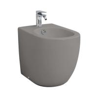 Artceram File 2.0 Биде напольное приставное 36х52 см, с креплениями, с 1 отв под смеситель, цвет: grigio