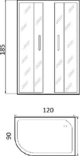 душевой уголок river don xl 120×90 мт r 10000003377 без поддона