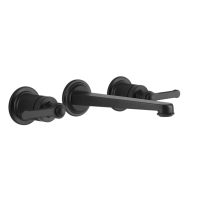 Смеситель Gessi Venti20 65091#299 для раковины настенный, встраиваемый, двухвентильный, излив 20.1 см, внешняя часть, цвет черный матовый