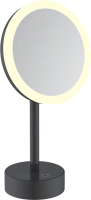 Косметическое зеркало Java S-M551H настольное, с увеличением 5х, LED подсветка, черный матовый