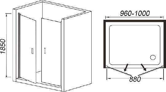 дверь для душевой кабины в нишу weltwasser ww600 600k2-100