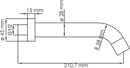 излив wasserkraft mindel a149 для ванны, 21 см, белый soft-touch
