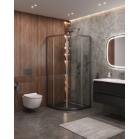 Душевой уголок Cezares Molveno 100x100 MOLVENO-R-2-100-C-GM-IV профиль Оружейная сталь стекло прозрачное