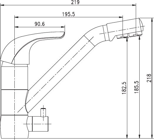 смеситель для кухни aquanet kitchen af777-44с 261840 хром