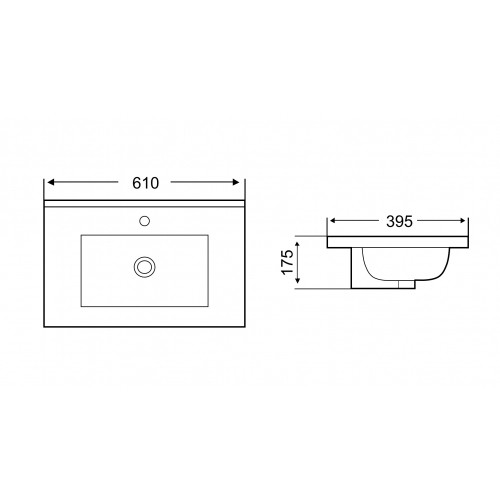 раковина встраиваемая weltwasser deilbach 7517 60х39 10000005583, белая