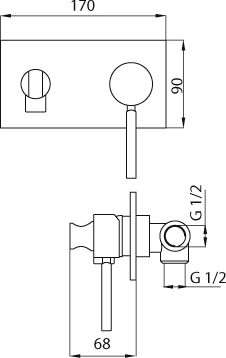 гигиенический душ со смесителем cezares olimp dif 01 l, olimp-dif-01-l