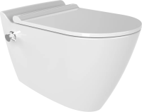 Унитаз подвесной Bien Mineral MNKA052N1VE0W5000 безободковый, с функцией биде, со встроенным смесителем, быстросъёмная крышка-сиденье микролифт, цвет белый