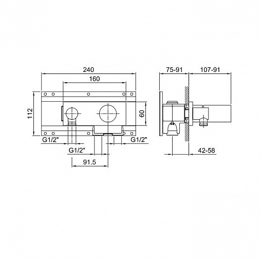 смеситель для душа fantini milano 31 p5 e688b matt gun metal pvd