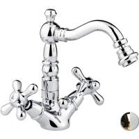 Смеситель Emmevi Deco Old 12614/BO для биде, с донным клапаном, хром/белый