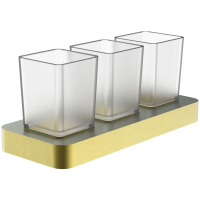 Стакан для зубных щеток Wonzon & Woghand Lotte WW-8338-BG тройной, настенный, золотой матовый Стакан для зубных щеток Wonzon & Woghand Lotte WW-8338-BG тройной, настенный, золотой матовый