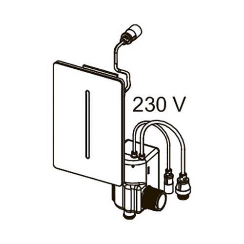панель смыва для писсуара tece tecefilo-solid 9242043 с ик-сенсором, от сети 230 в, черный матовый