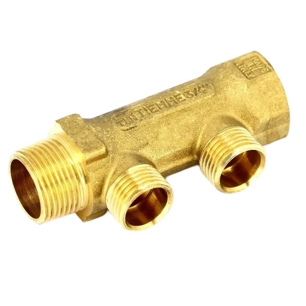 коллектор tiemme 3/4 вр(г) х 2 выхода 1/2 нр(ш) ек х 3/4 нр(ш) регулируемый (1910004)