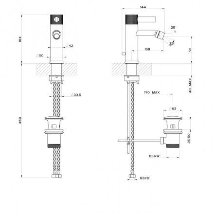 смеситель для биде gessi inciso 58007#299