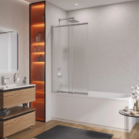 Шторка на ванну Cezares Slider 90 SLIDER-VF-11-90/150-P-Cr профиль Хром стекло рифленое