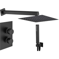 Душевой комплект Plumberia Selection TAG KITTGT18QNO 250 мм, с термостатом, черный матовый