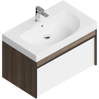 Тумба 79,3 см Kerama Marazzi Modula MOD.80.1+1\AR, белый глянец/арабика 