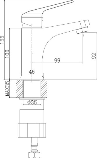 смеситель для раковины rossinka rs37-11u