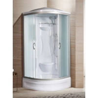 Душевая кабина River Rein 90x90x26 МТ 10000001307 профиль Матовый хром задняя стенка Белая