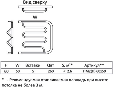 полотенцесушитель водяной тругор пм тип 2п 60x50, 1"