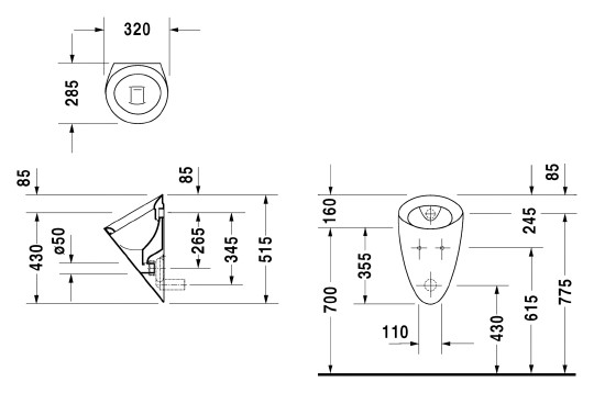 писсуар подвесной duravit starck 1 0834320000