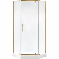 Душевой уголок Niagara Nova 100×100 NG-6434-08 GOLD профиль Желтое золото стекло прозрачное