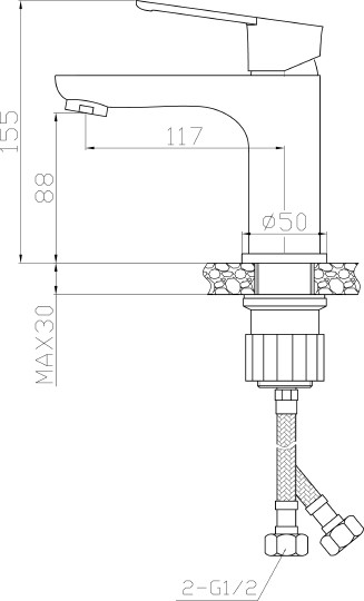 смеситель для раковины agger brave а2302100 цвет хром