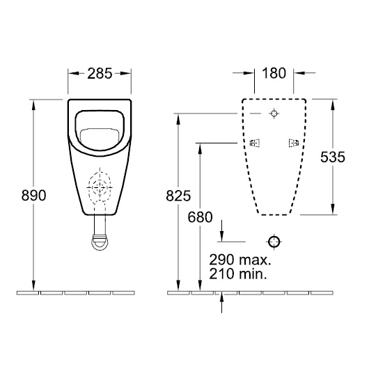 писсуар подвесной villeroy & boch subway 75130001