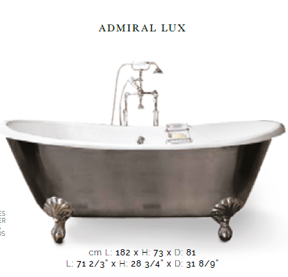 чугунная ванна devon&devon admiral lux 182х81 2mradmiluxvecrdd белый алюминий полированный без антискользящего покрытия