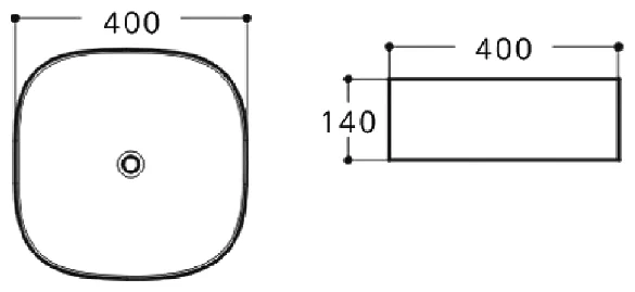 раковина aquanet trend-1-mb 00273684 40x40 см, накладная, цвет черный матовый