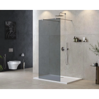 Душевая перегородка Cezares Liberta LIBERTA-L-2-100-120-GR-Cr 100 см, профиль хром, стекло графитовое
