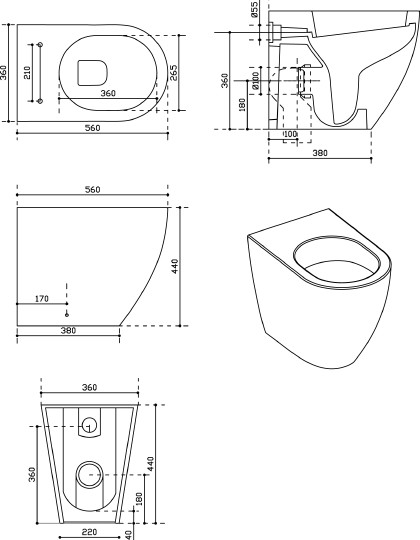 унитаз приставной galassia dream 7310