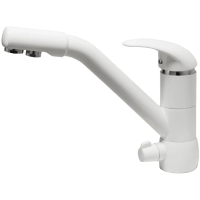 Смеситель Seaman Barcelone SSL-5361-SG для кухни,с подключением к фильтру, Snow (белый)