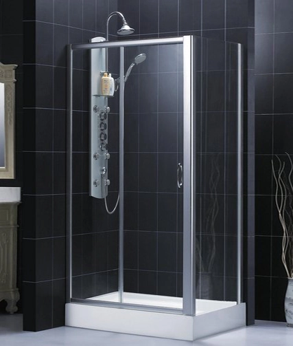 душевой уголок rgw passage pa-42 (1100-1120)х1000 профиль хром, стекло чистое