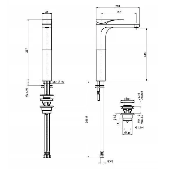 смеситель fima carlo frattini quad f3731cr.ws для раковины, высокий, хром