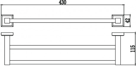 Полотенцедержатель 43 см Savol 95 S-409548