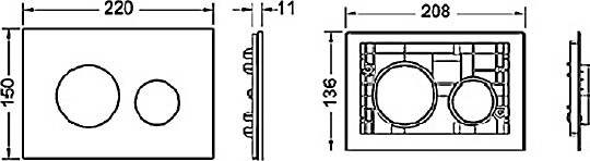 кнопка для инсталяции tece loop modular 9240669 без лицевой панели сатин