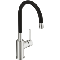 Смеситель для кухни Cersanit Melar A68233 с гибким изливом, хром/черный