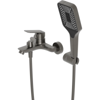 Смеситель для ванны BelBagno Due DUE-VASM-GM с душевым гарнитуром, оружейная сталь матовый