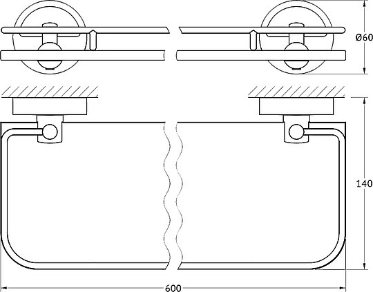 Полка стеклянная FBS Luxia LUX 016 60 см