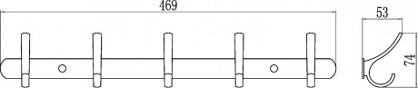 Планка с крючками Savol S-004255