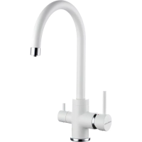 Смеситель для кухни Paulmark Essen Es213211-WH с подключением к фильтру, белый матовый