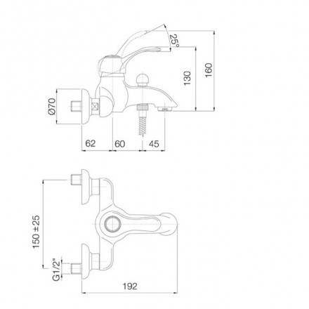 смеситель для ванны с душем fima carlo frattini lamp f3304/1cr