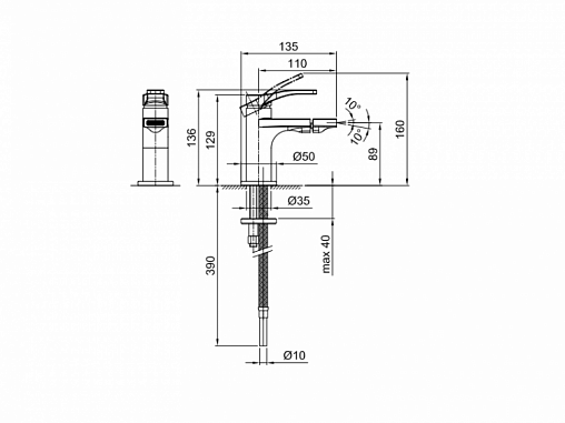 смеситель для биде fantini al/23 26 02 b008wf