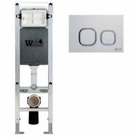 Инсталляция для унитазов WeltWasser WW INS Amberg 350 ST MT-CR с хром матовой кнопкой смыва